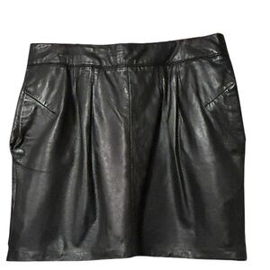 BRUNNS BAZAAR Women’s Black Size 12 Leather Skirt NWT